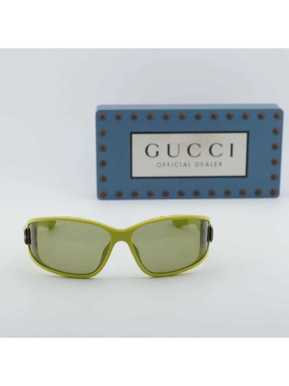 Gucci GG2011S 002 Geometric Sunglasses - Acid Green